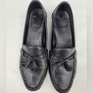Cole Haan Black Leather Tassel Loafers